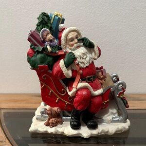 Festive Santa Claus Sleigh Figurine